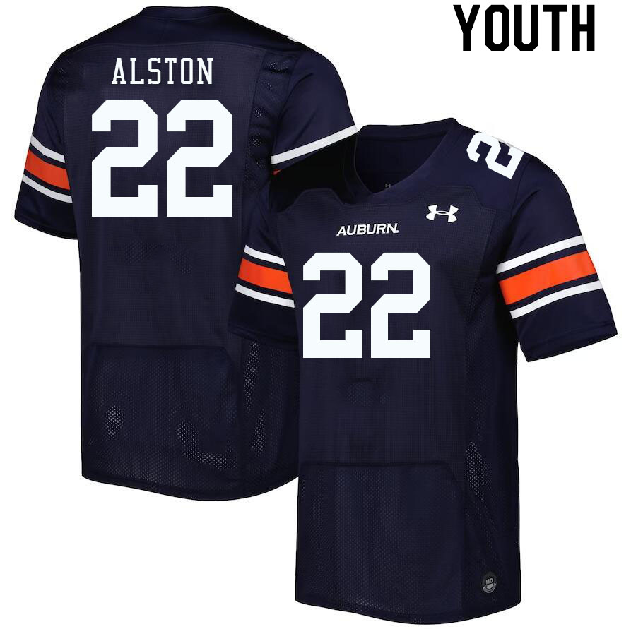 Youth #22 Damari Alston Auburn Tigers College Football Jerseys Stitched-Navy - Click Image to Close